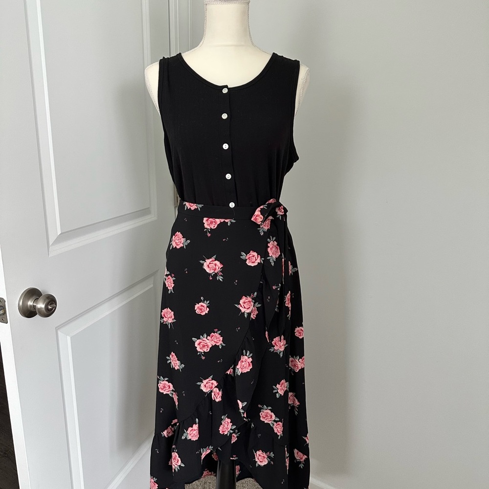 Floral midi skirt